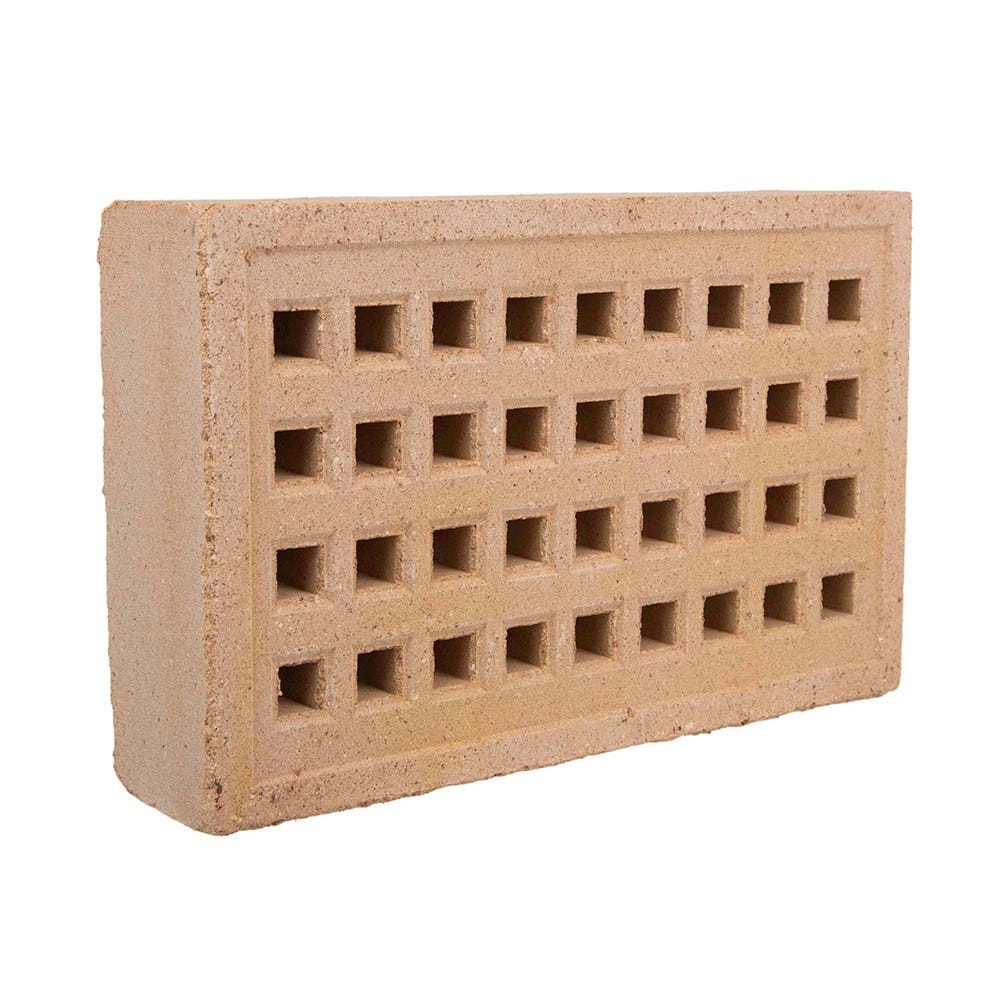 215mm x 140mm x 50mm Redbank Clay Square Hole Air Brick Buff