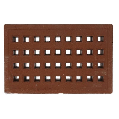 215mm x 140mm x 50mm Redbank Clay Square Hole Air Brick Red