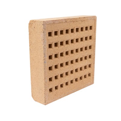 215mm x 215mm x 50mm Redbank Clay Square Hole Air Brick Buff