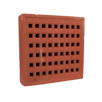 215mm x 215mm x 50mm Redbank Clay Square Hole Air Brick Red