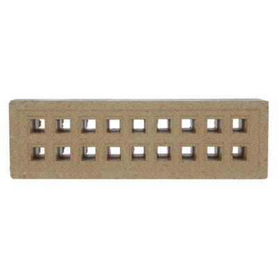 215mm x 65mm x 50mm Redbank Clay Square Hole Air Brick Buff