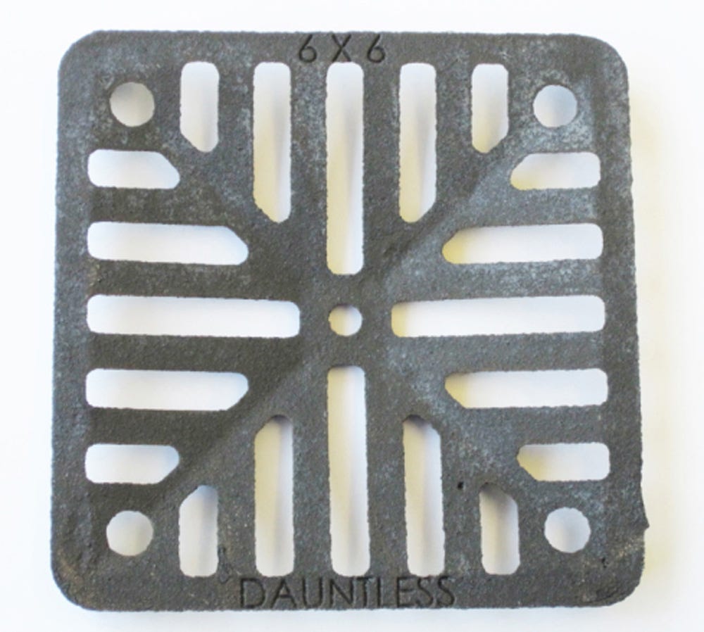 152mm x 152mm x 6mm Gully Grating Square Grid Black Coated