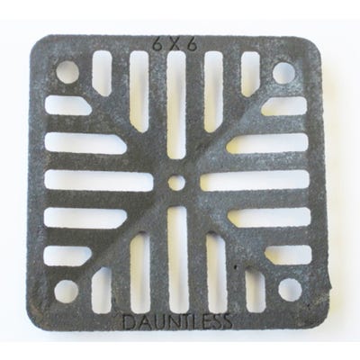 152mm x 152mm x 6mm Gully Grating Square Grid Black Coated