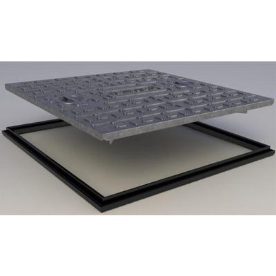 600mm x 450mm Clark-Drain 10T GPW Galvanised Steel Solid Top Manhole Cover & Frame