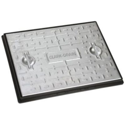 600mm x 450mm Clark-Drain 5T GPW Galvanised Steel Solid Top Manhole Cover & Frame