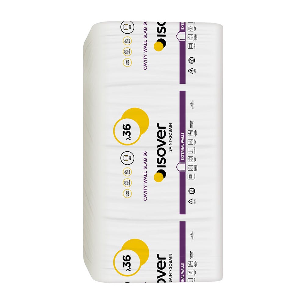 50mm Isover CWS 36 Cavity Wall Slab 1200mm x 455mm (10.92m²)