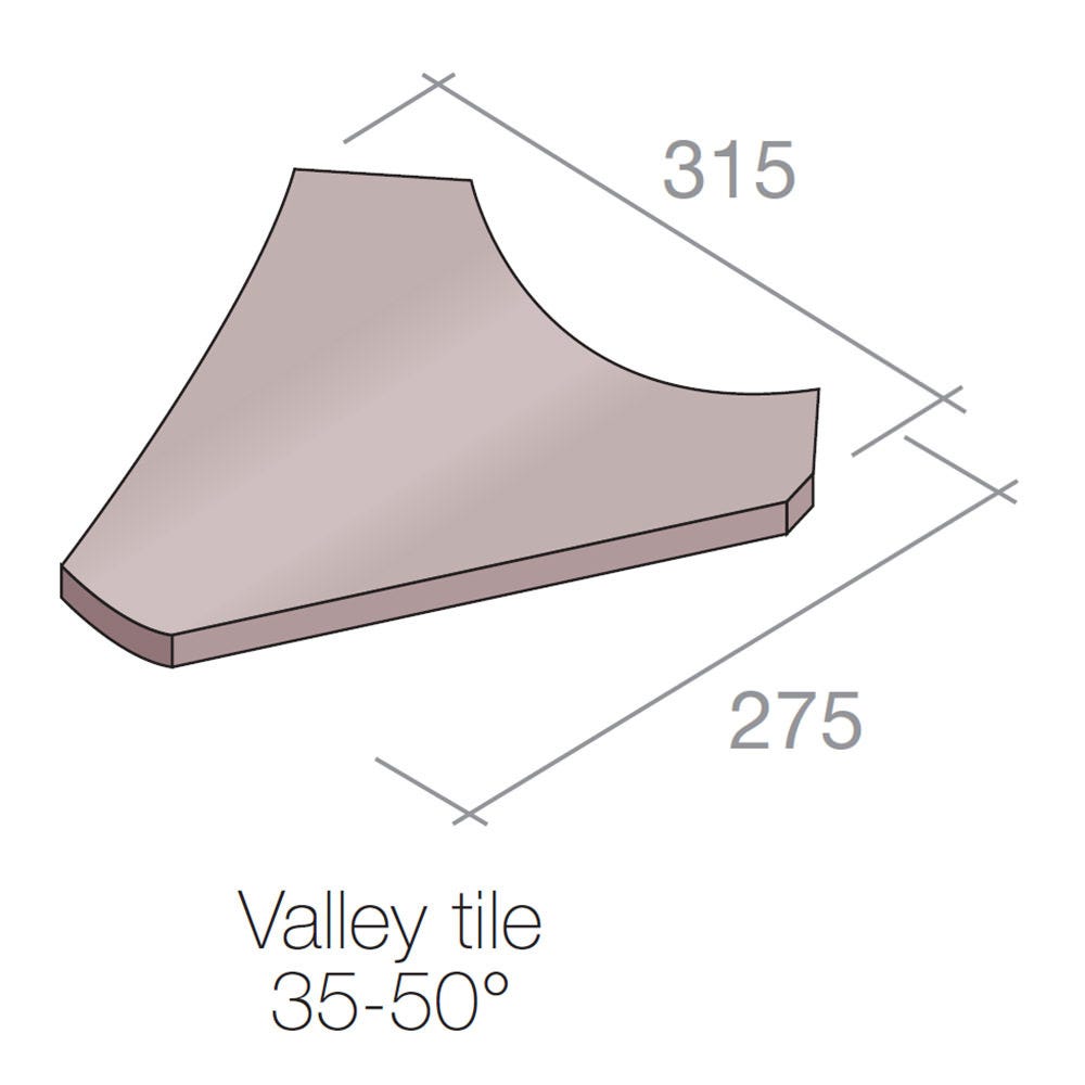 Product image for Marley Valley Tile Concrete Dark Red 35-50° 315mm X 275mm