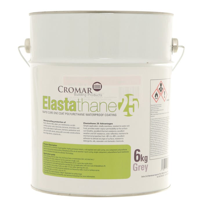 Cromar Elastathane 25 High Performance Polyurethane Roof Coating 6kg 4m