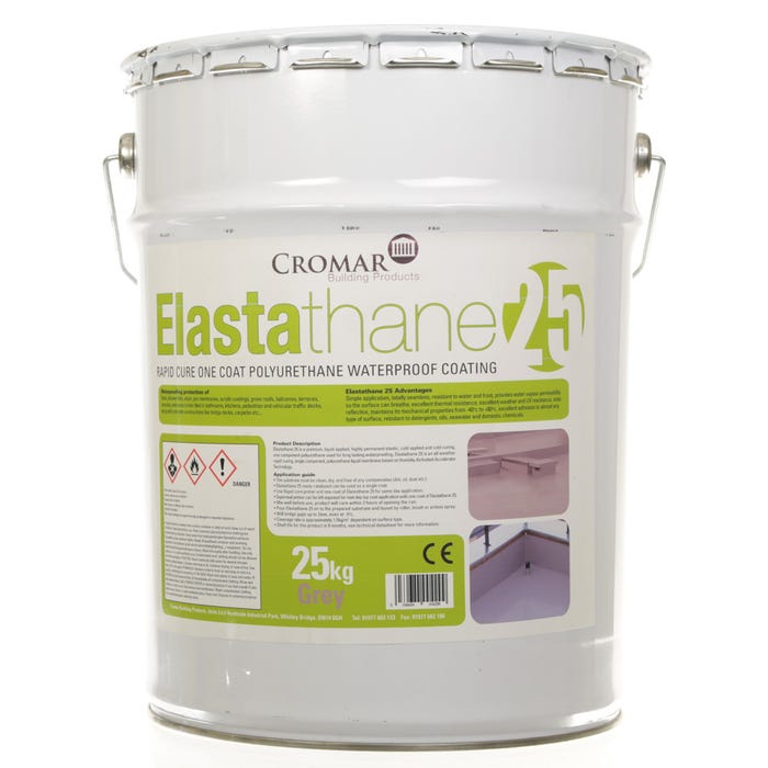Cromar Elastathane 25 High Performance Polyurethane Roof Coating 25kg 17m
