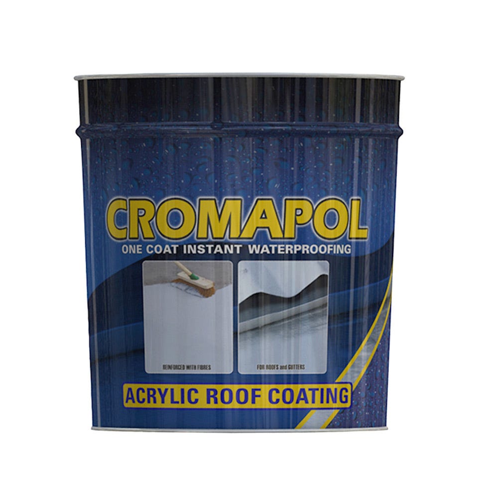 Cromar Cromapol Acrylic Waterproof Roof Coating Black 5kg