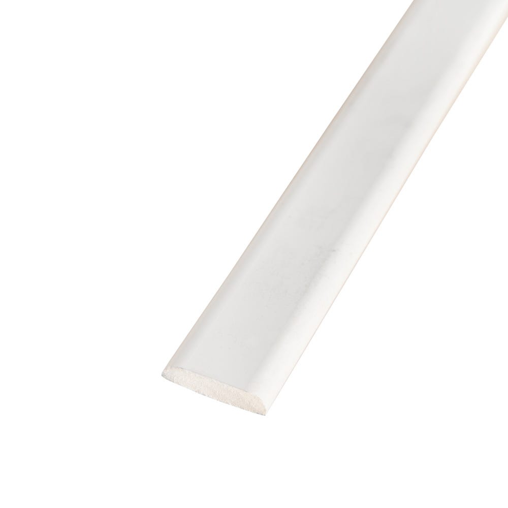 6mm x 28mm Primacell uPVC D Mould Section Trim 5000mm White