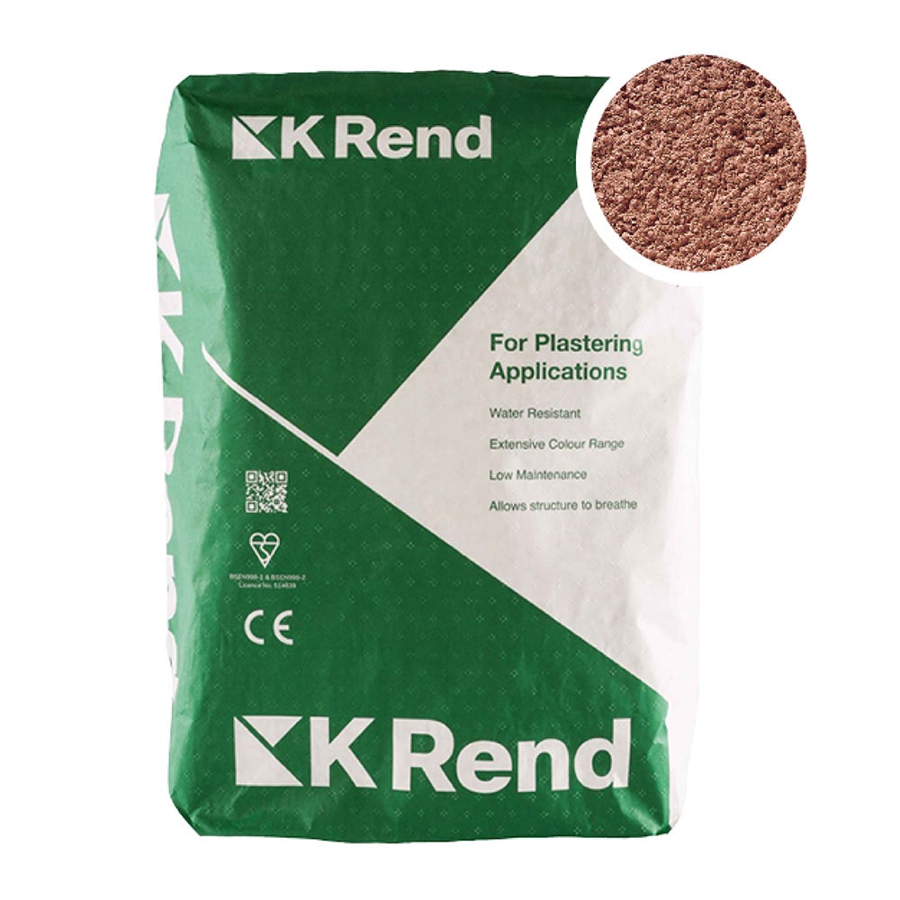 K Rend Silicone K1 Terracotta Scraped Render Coat 25kg Pallet of 40