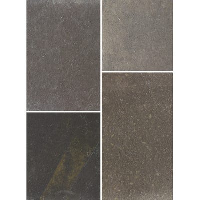 Bradstone 600 x 600 x 22mm Natural Limestone Paving Blue Black Pack of 40 (14.9m²)