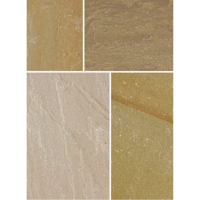 Bradstone 300 x 300 x 22mm Natural Sandstone Paving Autumn Green Pack of 85 (8.15m²)