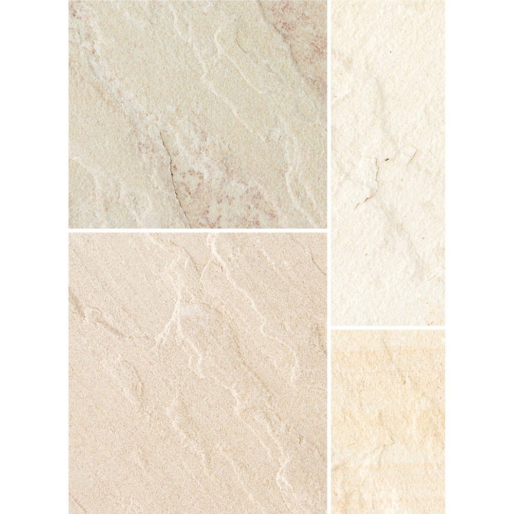 Bradstone 600 x 300 x 20mm Natural Sandstone Paving Fossil Buff Pack of 85 (16.1m²)