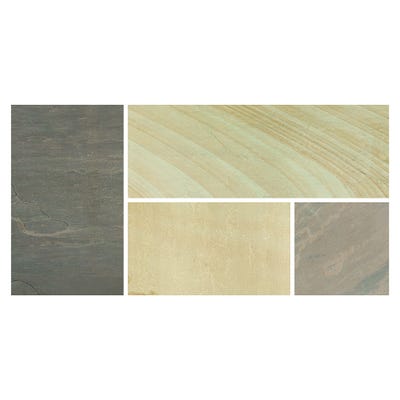 Bradstone 900 x 600 x 18mm Blended Sandstone Paving Rustic Buff Pack of 28 (15.75m²)