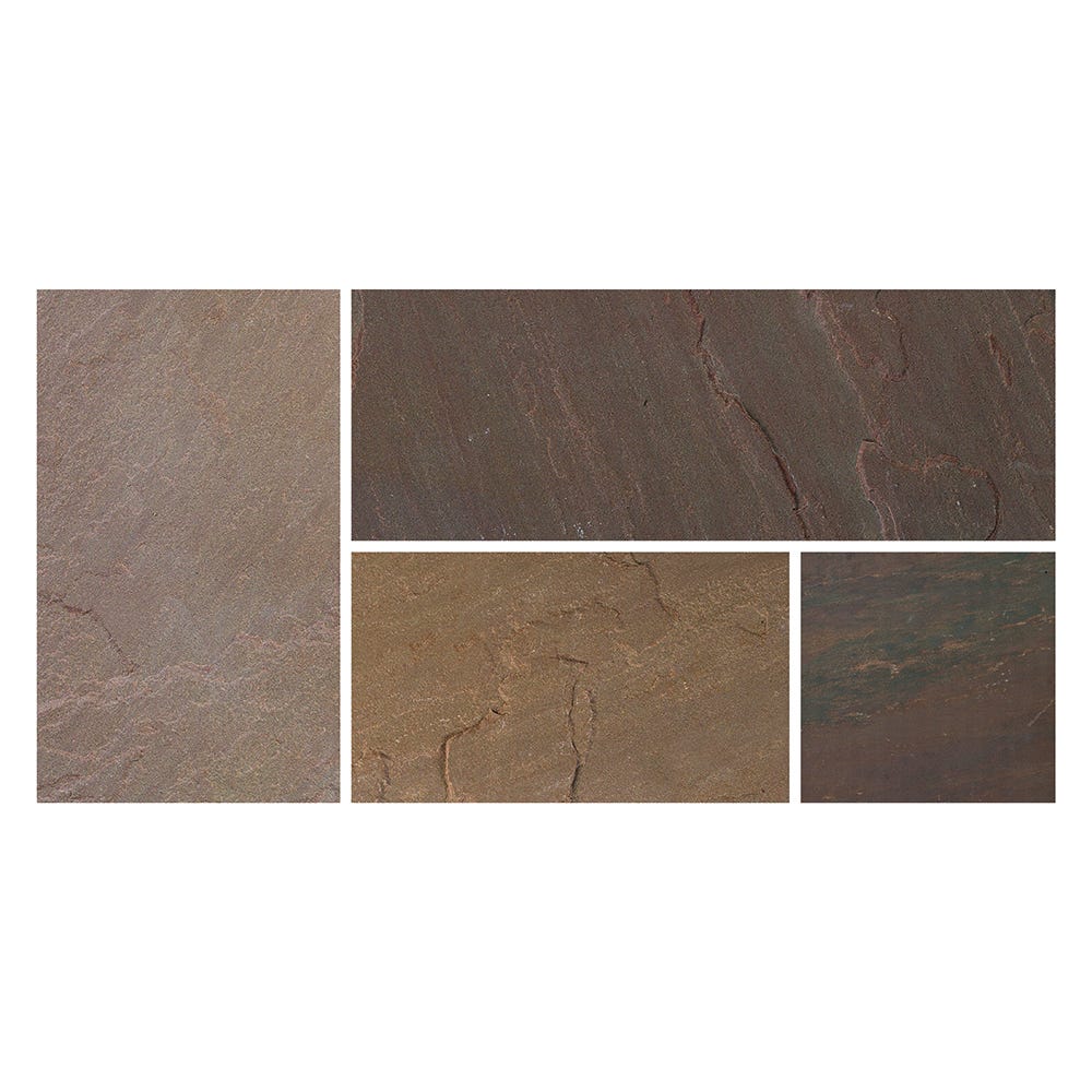 Bradstone 900 x 600 x 18mm Blended Sandstone Paving Burnt Umber Pack of 28 (15.75m²)