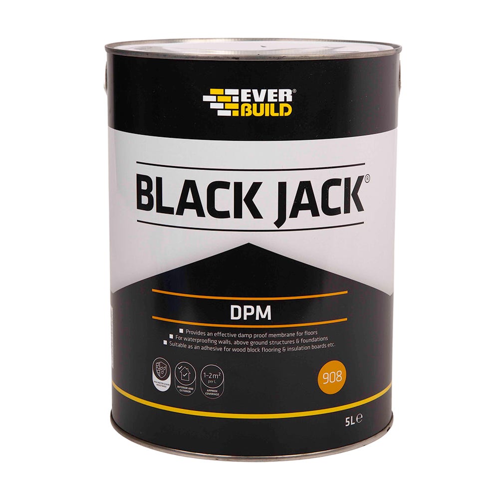 Everbuild Black Jack 908 DPM Black 5L