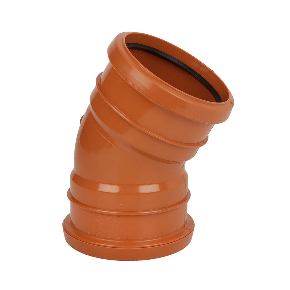 110mm FloPlast Underground 30° Bend Double Socket
