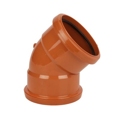 110mm FloPlast Underground 45° Bend Double Socket