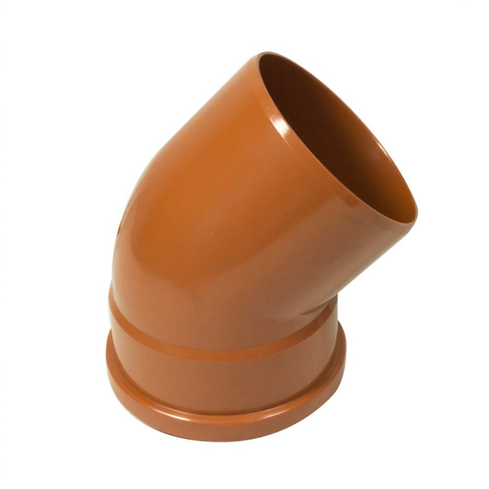 Image of Brett Martin Underground 45 Degree Obtuse Offset Single Socket Bend x 110mm