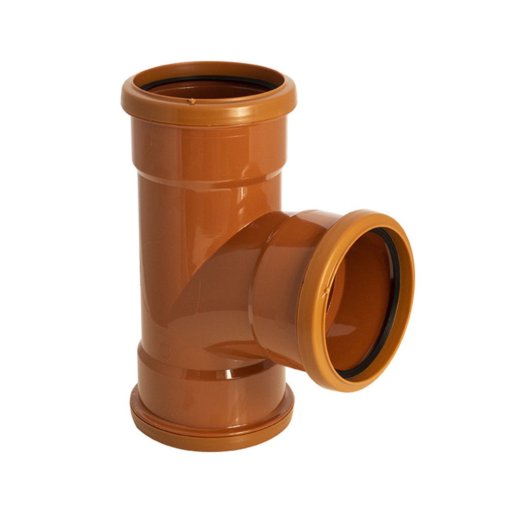 110mm FloPlast Underground 87.5° Equal Junction Triple Socket
