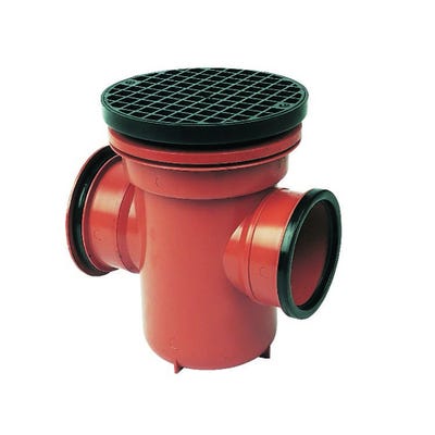 110mm FloPlast Underground Back Inlet Bottle Gully Circular Grid