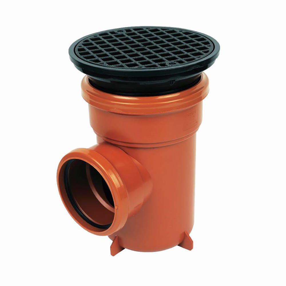 110mm Floplast Underground Bottle Gully Circular Grid