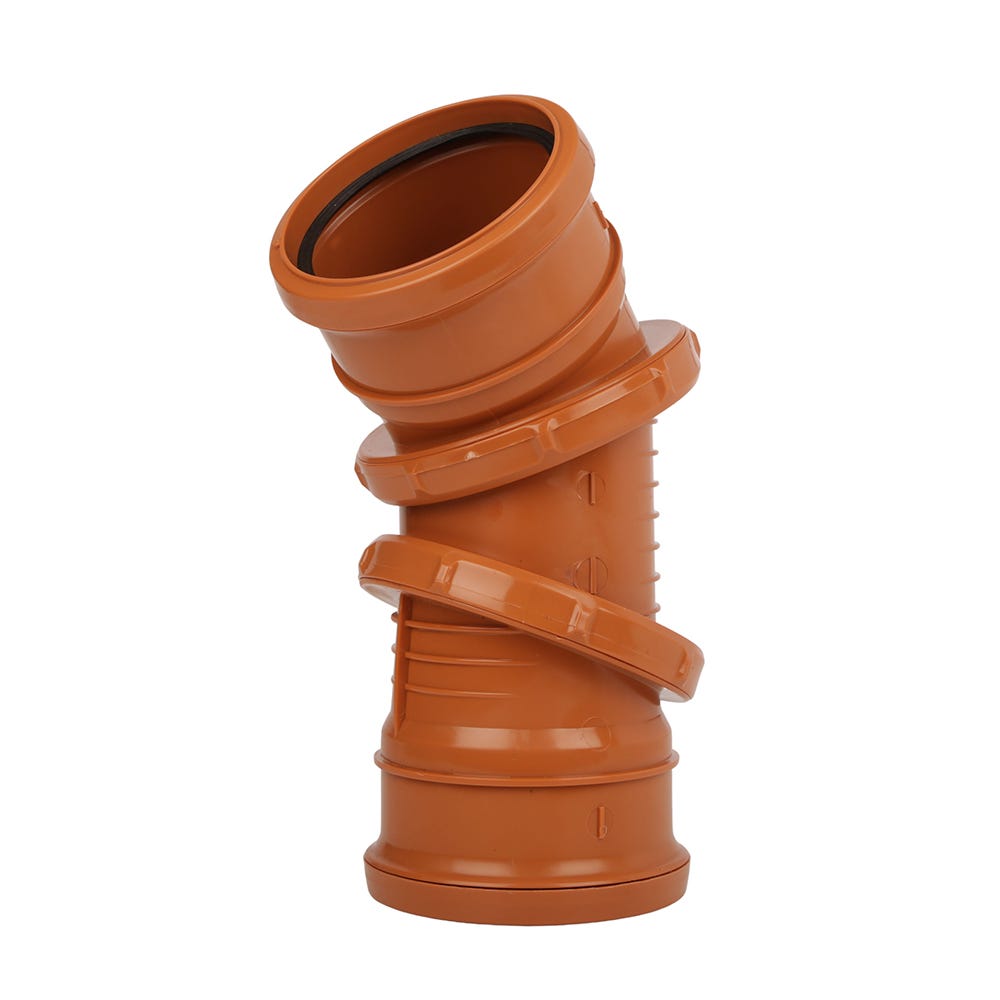 Image of FloPlast Push-Fit 0-90° Double Socket Adjustable Bend 110mm