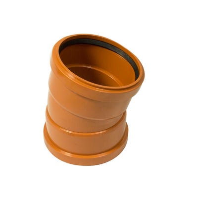 160mm FloPlast Underground 15° Bend Double Socket