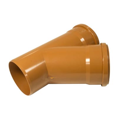160mm FloPlast Underground 45° Equal Junction Double Socket