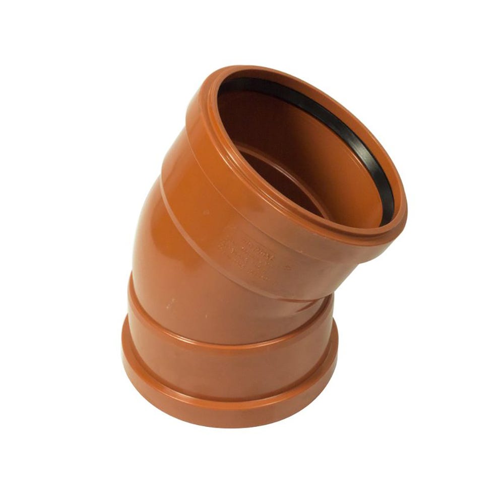 160mm FloPlast Underground 30° Bend Double Socket