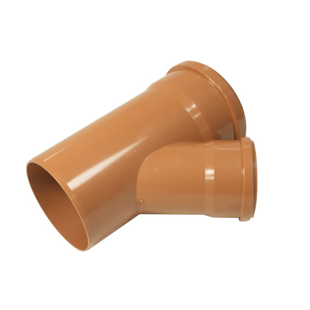 160mm x 110mm FloPlast Underground 45° Unequal Junction Double Socket