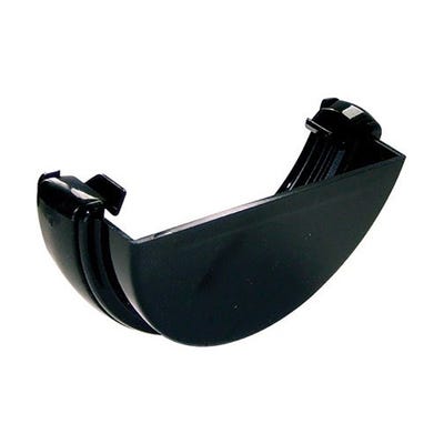 112mm FloPlast Half Round Gutter External Stop End Black