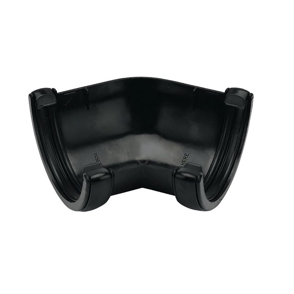 112mm FloPlast Half Round Gutter 135° Angle Black