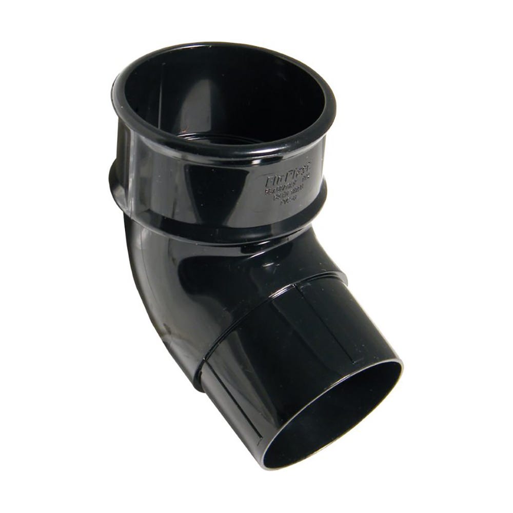 Image of FloPlast Black 68mm Round Downpipe 112.5° Offset Bend