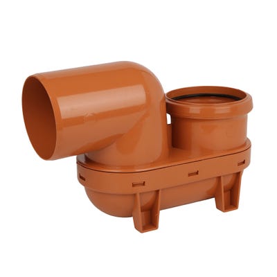 110mm Floplast Underground Lower Back P Trap Single Socket