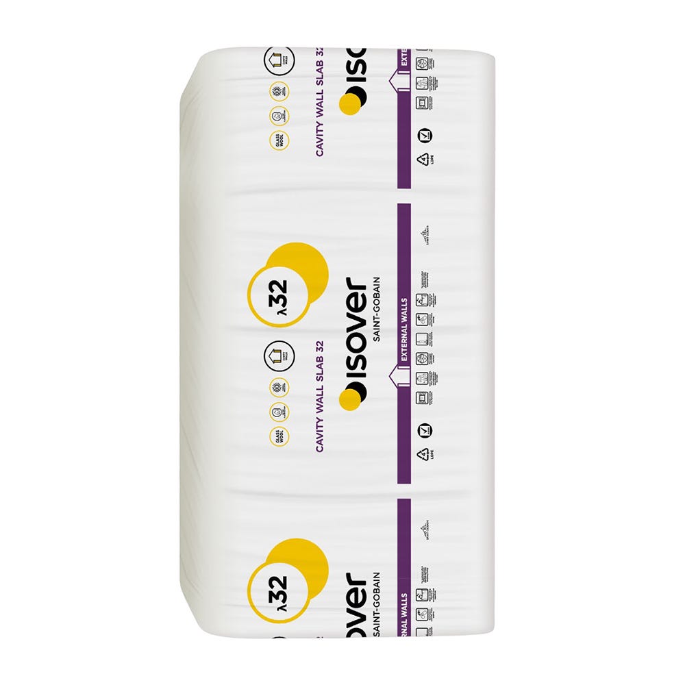 150mm Isover CWS 32 Cavity Wall Slab 1200mm x 455mm (2.18m²)