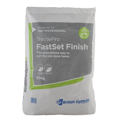 British Gypsum Thistlepro Fastset Finish Plaster 25Kg