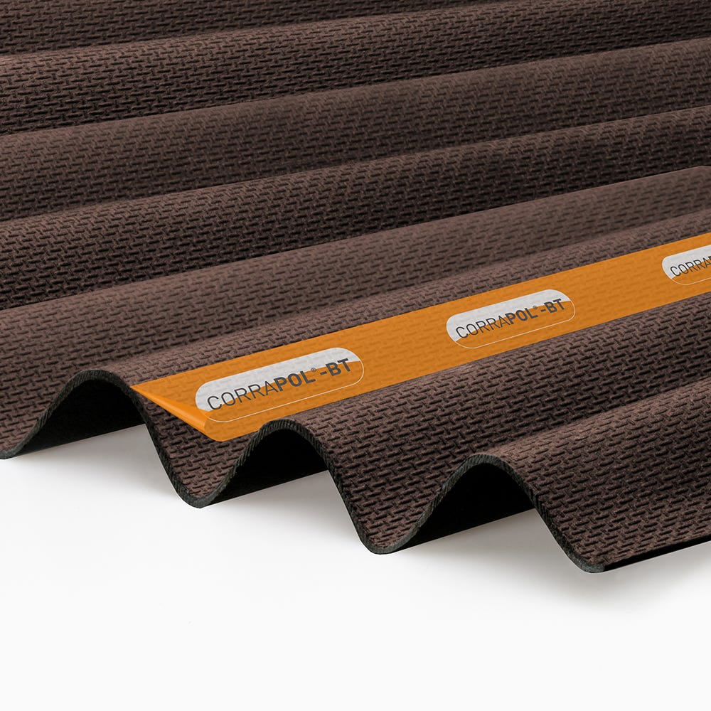 Image of 930mm X 1000mm Corrapol-bt Brown Corrugated Bitumen Sheet