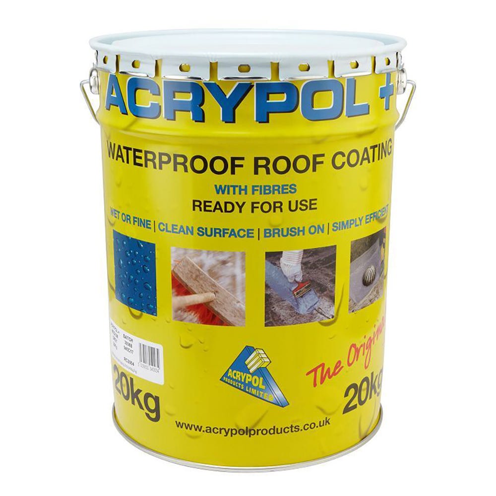 Acrypol Plus with Fibres Waterproof Roof Coating Grey 20kg