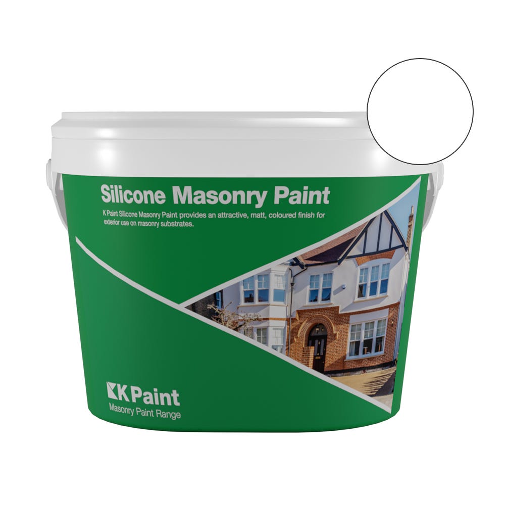 K Paint Silicone Masonry Paint Bright White 18kg
