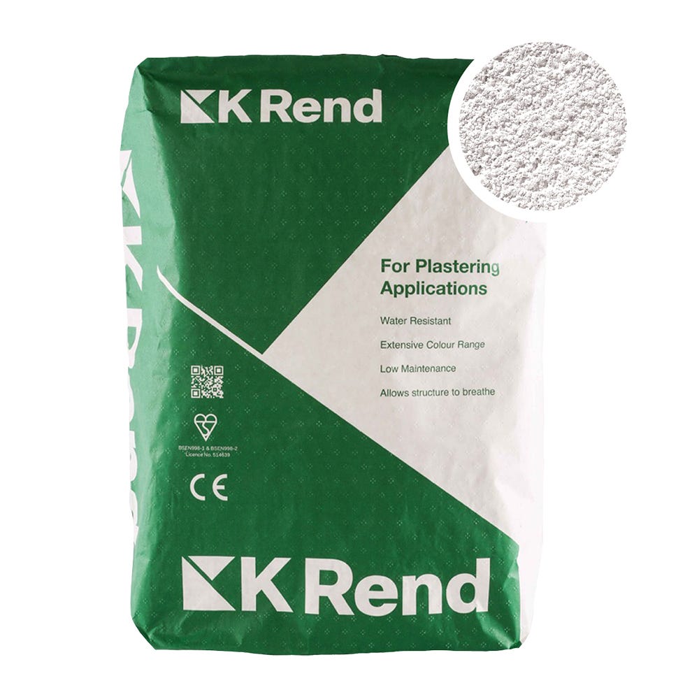 K Rend Silicone K1 White Scraped Render Coat 25kg Pallet of 40
