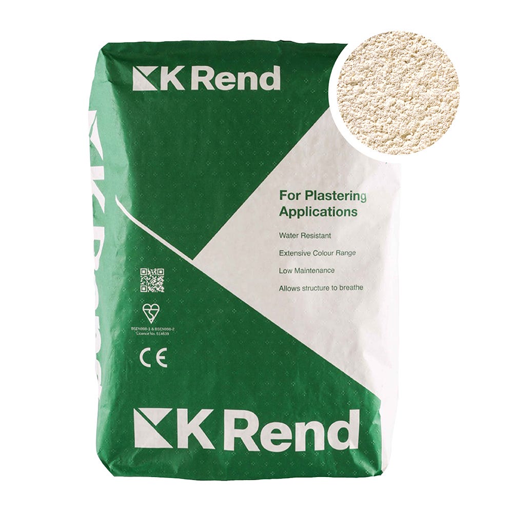 K Rend Silicone K1 Ivory Scraped Render Coat 25kg Pallet of 40