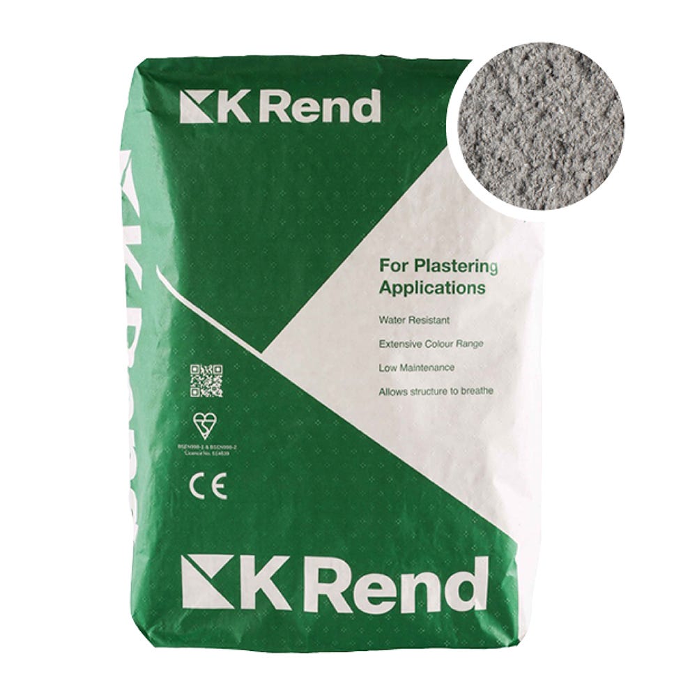 K Rend Silicone K1 Pewter Grey Scraped Render Coat 25kg Pallet of 40