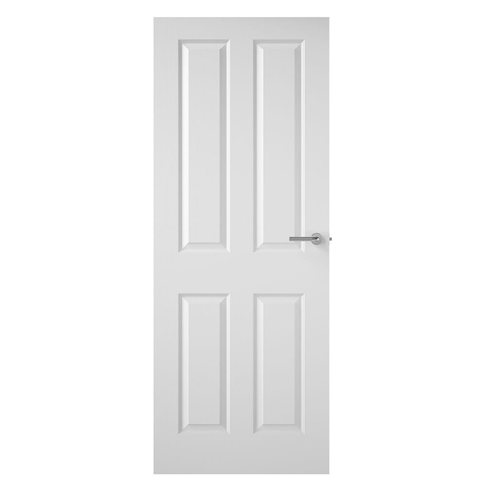 Premdor White Primed Moulded Woodgrain 4 Panel Fire Door 1981 x 762 x 44mm