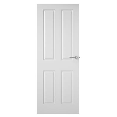 Premdor White Primed Moulded Woodgrain 4 Panel Fire Door 1981 x 762 x 44mm