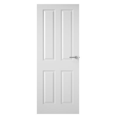 Premdor Internal White Primed Moulded Woodgrain 4 Panel FD30 Fire Door 1981 x 762 x 44mm