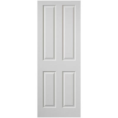 Premdor White Primed Moulded Woodgrain 4 Panel Door 1981 x 762 x 35mm