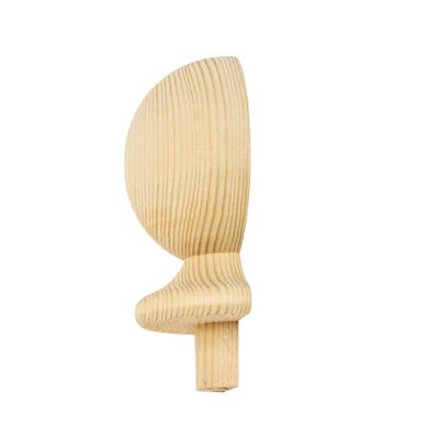 106mm x 85mm x 41mm Richard Burbidge Pine Half Ball Newel Cap NC2/90PHALF